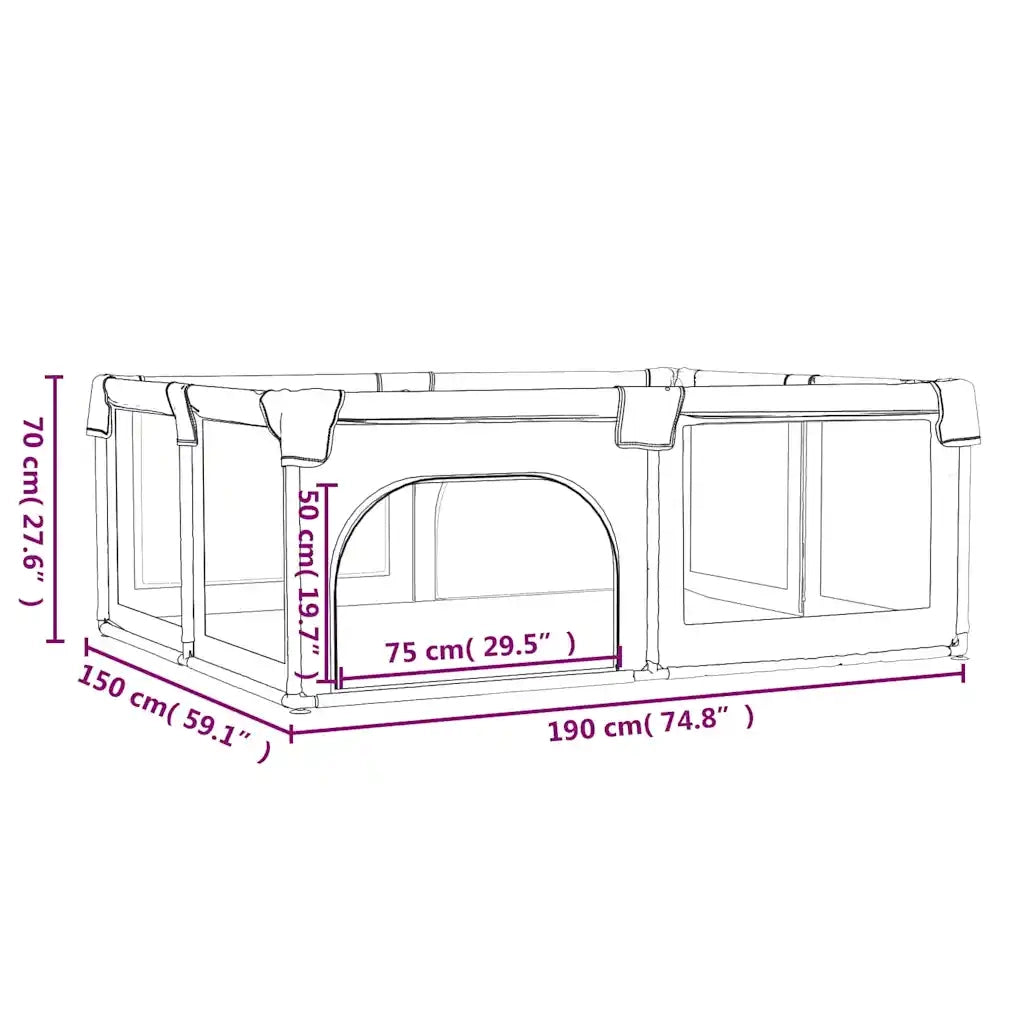 Box per Bambini con 2 Porte Blu Chiaro in Tessuto Oxford CFW5314031