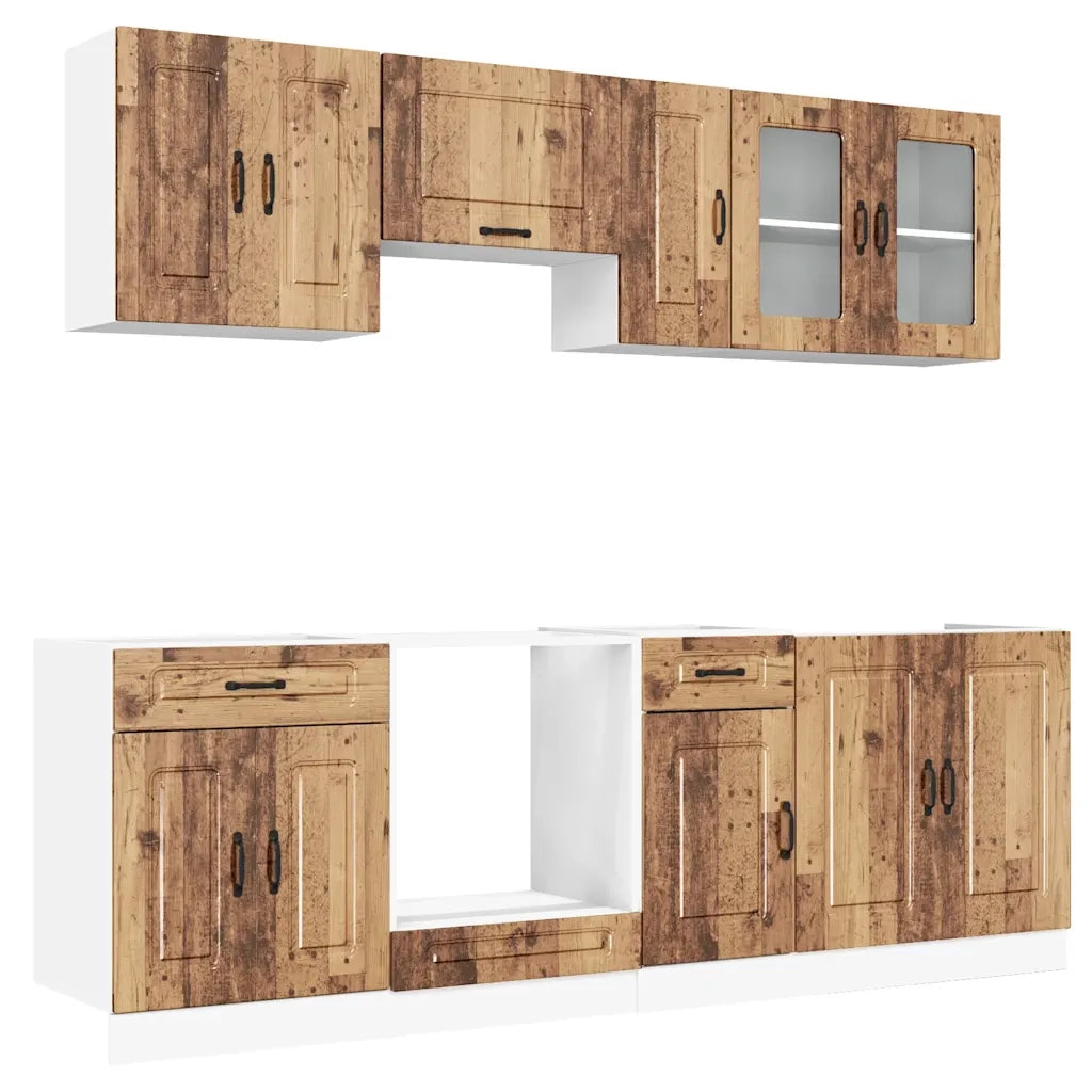 vidaXL Set Mobili da Cucina 8 pz Kalmar Legno Vecchio in Truciolato