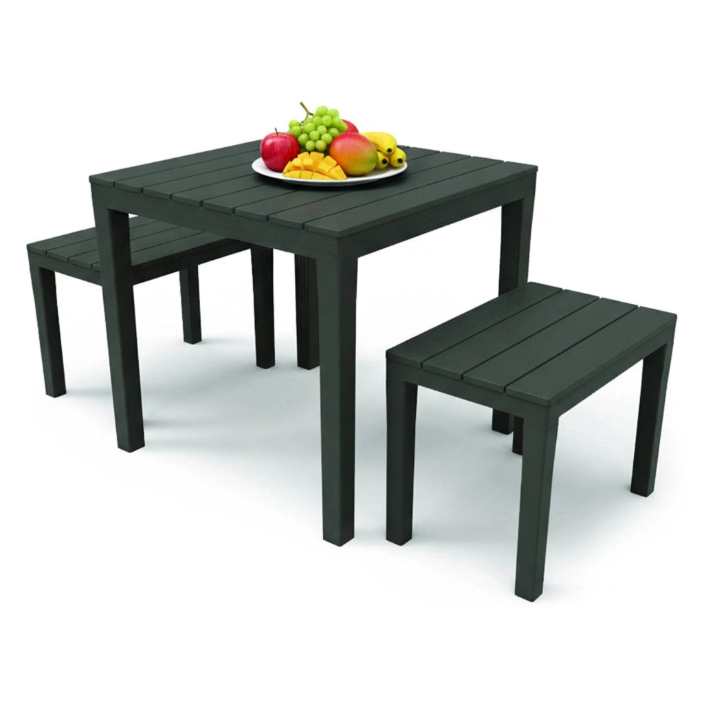 Salottino Outdoor Alambico, set Salotto da Esterno 2 Posti Made in Italy, Nero Antracite