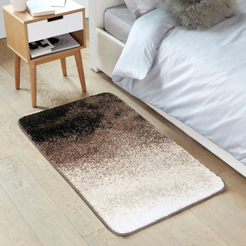 Tappeto Salotto Bagno 120x180 cm Effetto Sfumato Arredo Camera Scendiletto Pelo Corto Marrone