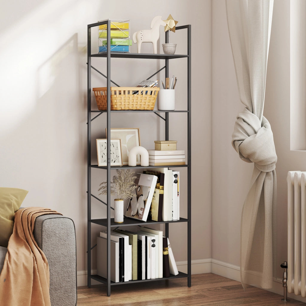 Libreria Industriale con 5 Ripiani ¨C zephmum ¨C Nero 60x30x170.5 cm