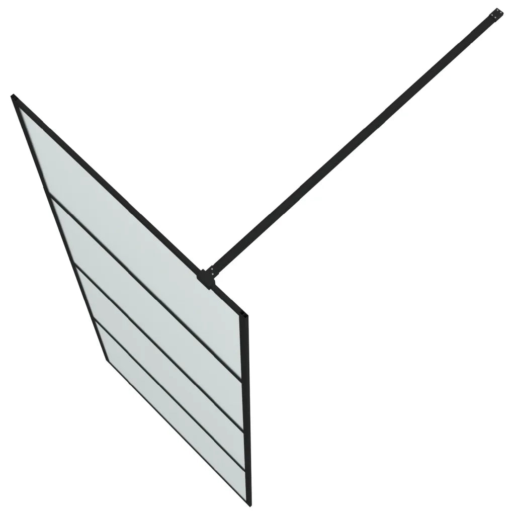 Parete Doccia Walk in Nera 80x195 cm Vetro Smerigliato ESG 152130
