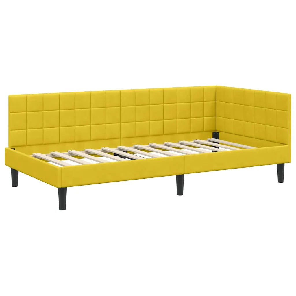 Struttura Letto Angolare con Materasso 2 pcs Giallo Velluto