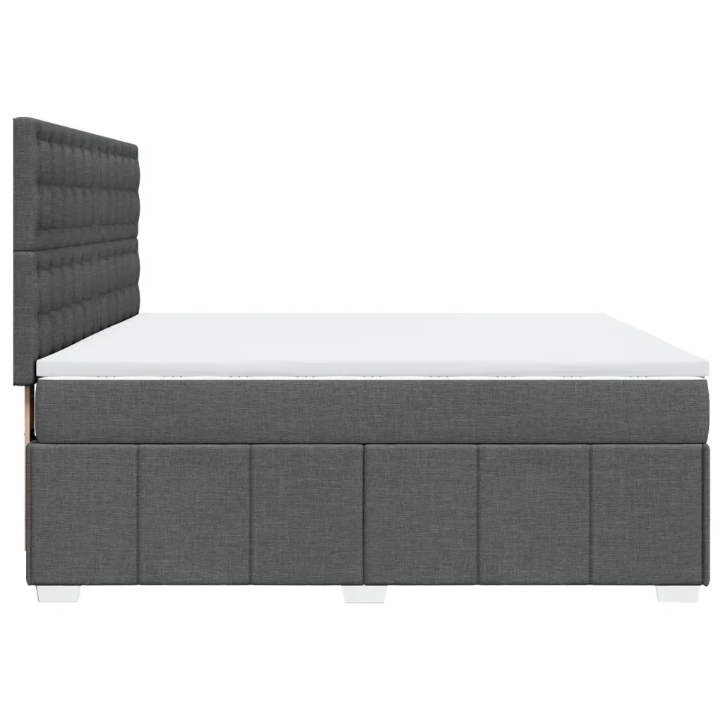 Giroletto a Molle con Materasso Grigio Scuro 180x200 cm Tessuto