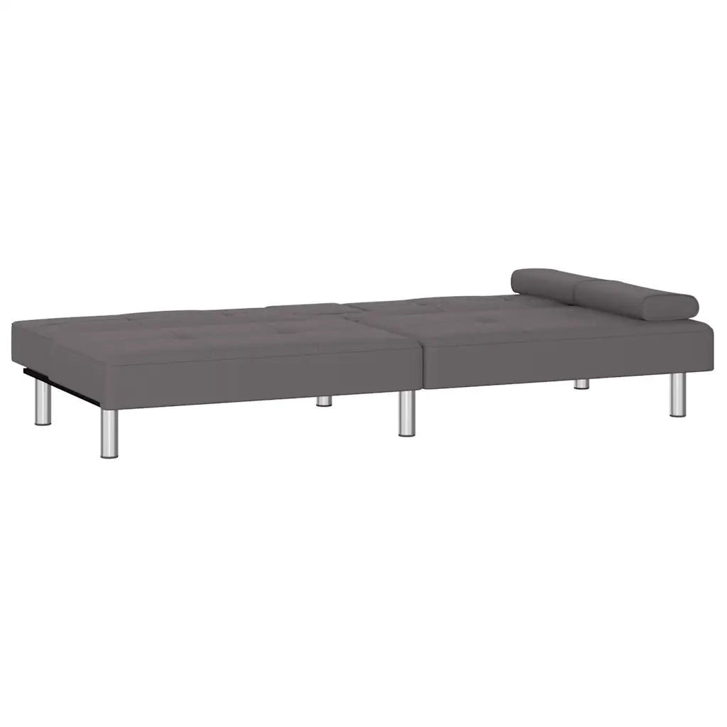 Divano letto | Sof¨¤ letto | Letto singolo con Portabicchieri in Similpelle Grigio