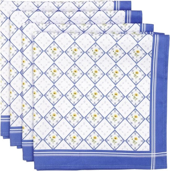 Set di tovaglioli da 4, tovaglioli di cotone 100% morbidi comodi riutilizzabili tovaglioli da tavola di alta qualità perfetti per cene di famiglia matrimoni cucina (45 cm x 45 cm)