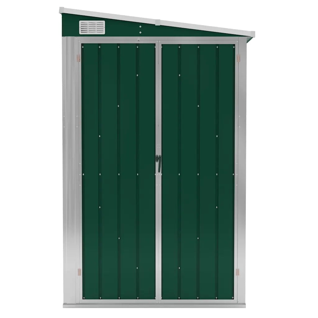 Capanno Giardino a Parete Verde 118x288x178 cm Acciaio Zincato 316225