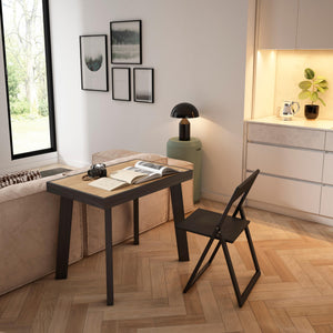 Consolle allungabile, 302x90x73cm, Per 14 persone, Gambe in legno, colore Rovere RF3048