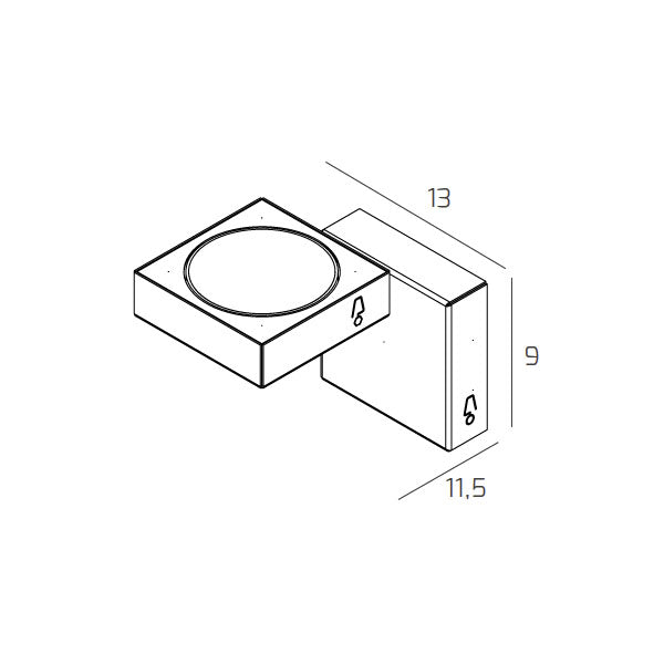 Faretto da parete Up moderno 1 luce attacco GX53 max 9W - Struttura in metallo colore sabbia design moderno