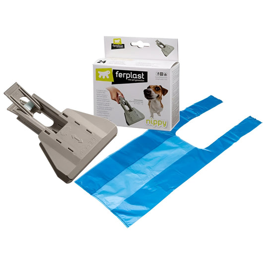 Pinza Ecologica Nippy Ferplast Raccogli Feci del Cane con 24 Sacchetti Igienici