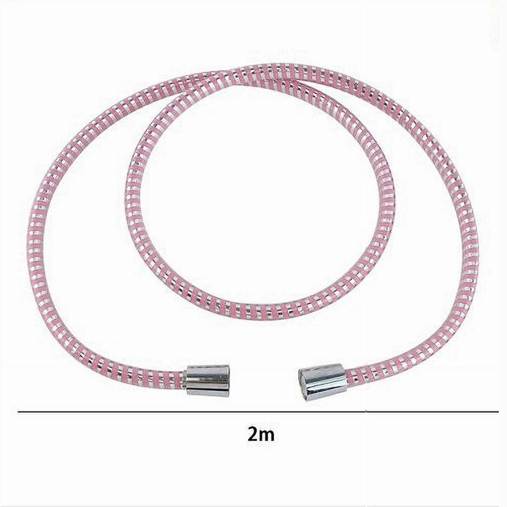 Trade Shop - Tubo Laccio Flessibile Doccia 2metri Laccio Pvc Rivestimento Rosa Ricambio 87295 -