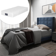 letto imbottito lino blu 90 x 200 cm