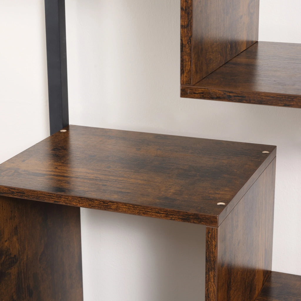 Libreria Scaffale in Stile Industriale con Armadietto ¨C Zephmum ¨C Marrone, 70x30x180cm