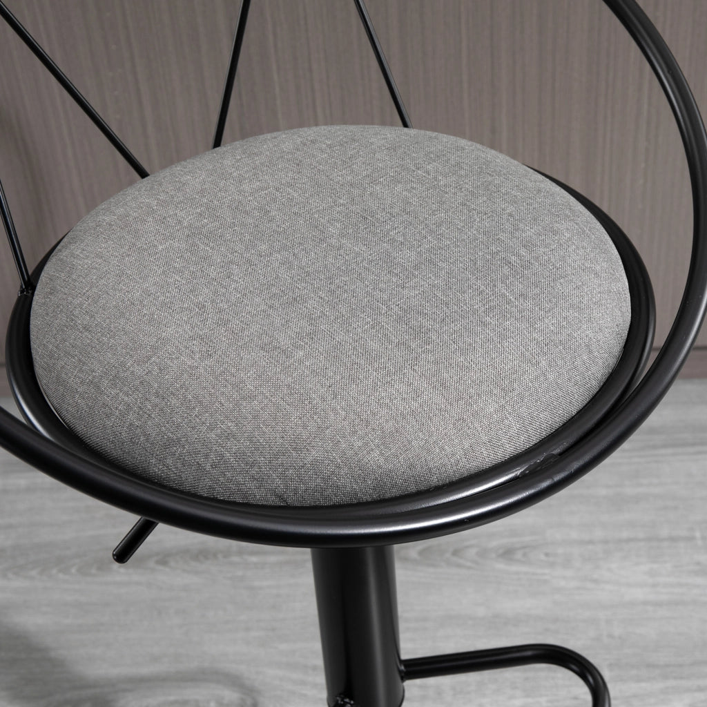 Sgabello da Bar ¨C zephmum ¨C Regolabile, Pivotante, Nero, Grigio