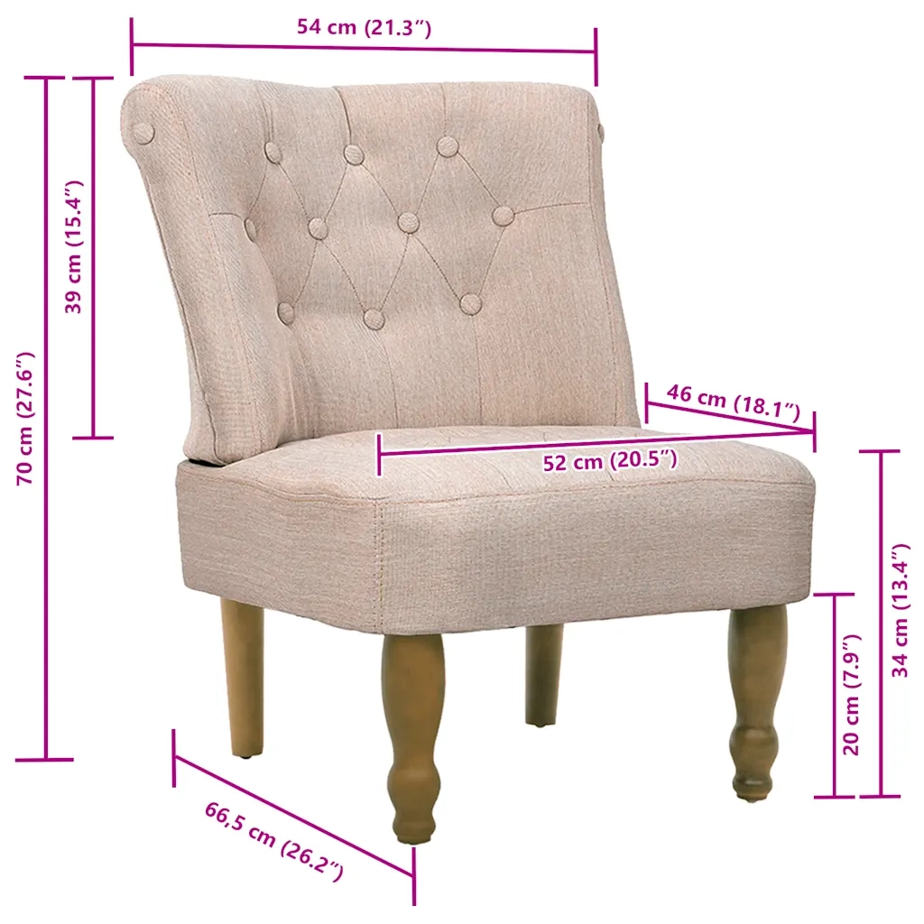 Poltrone in Stile Francese 2 pz Crema in Tessuto cod mxl 20134