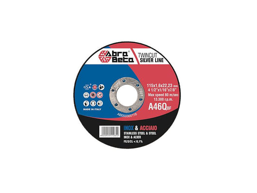 Disco AbraBeta A46Q per smerigliatrice angolare per acciaio diametro 115mm - 1,6 mm