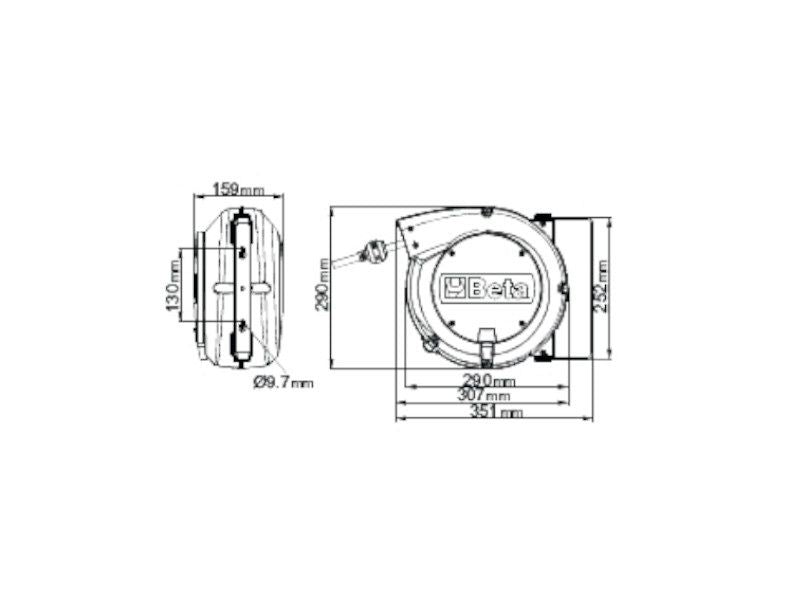 Avvolgitubo automatico 1900S Beta 8x10mt per aria compressa o acqua fredda