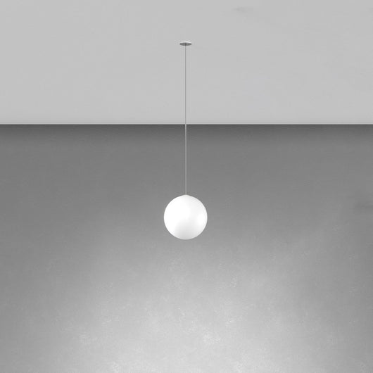 Sospensione Incasso Contemporanea Eclipse Metallo Cromo Vetro Bianco 1 Luce G9