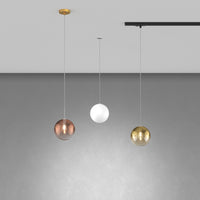 Sospensione Binario Contemporanea Eclipse Metallo Nero Vetro Oro 1 Luce G9