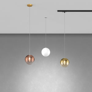 Sospensione Binario Contemporanea Eclipse Metallo Nero Vetro Oro 1 Luce G9