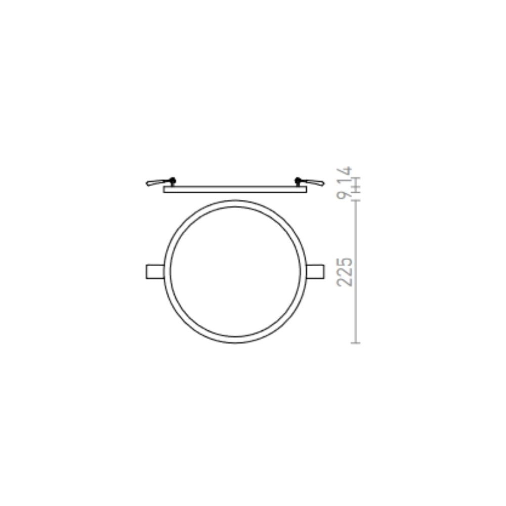 Plafoniera HUE R 22 da incasso colore faggio d'´imitazione 230V LED 24W 3000K