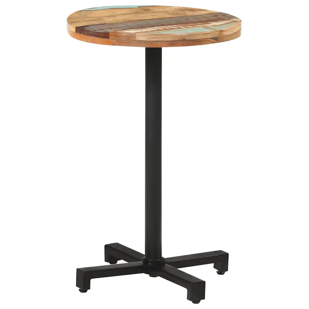 Tavolo da Bistrot Rotondo Ã˜50x75 cm Legno Massello di Recupero cod mxl 18266