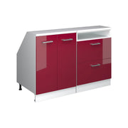 Mobile cucina sottotetto R-Line Rosso lucido/Bianco 120 cm Set di 2 carcasse armadio profondità 60 cm Vicco