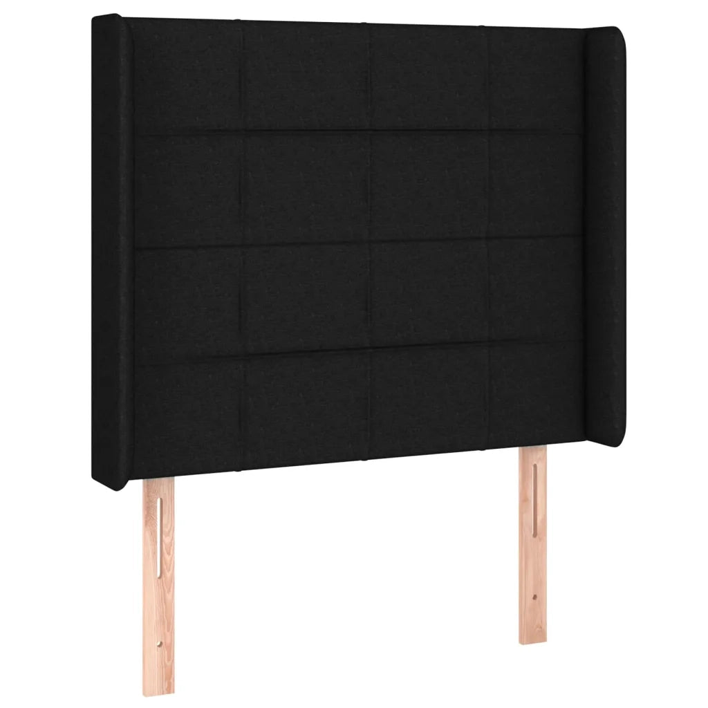 Letto a Molle con Materasso e LED Nero 100x200 cm in Tessuto