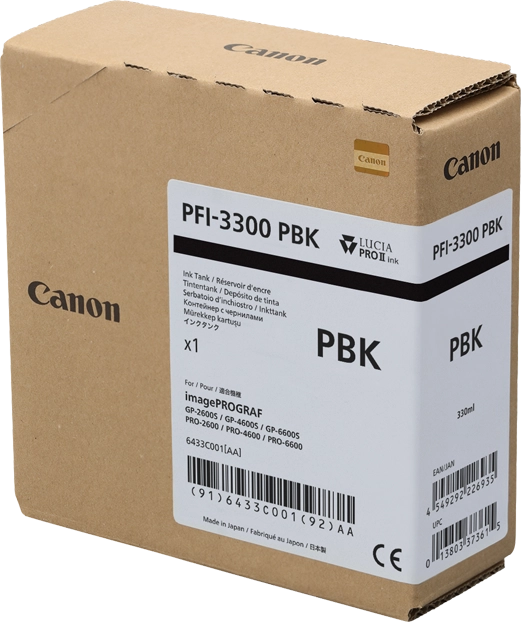 ORIGINAL Canon Cartuccia d'inchiostro Nero (Foto) PFI-3300pbk 6433C001 330ml