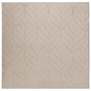 Tappeto in pelliccia sintetica di coniglio beige in poliestere, 160 x 160 cm, quadrato, morbido e a pelo lungo, motivo a foglie