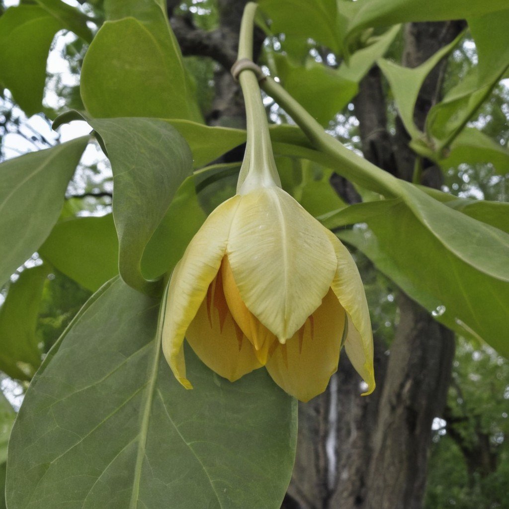 Liriodendron Tulipifera ALBERO DEI TULIPANI fiore BIANCO H90CM vaso16 FOTO REALE