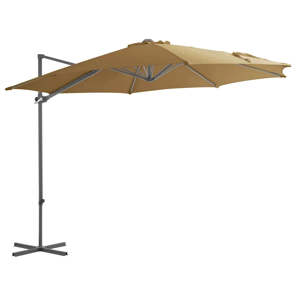 Ombrello | Parasolne da Giardino con Base Portatile Tortora