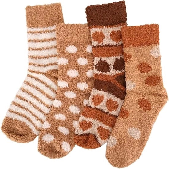 Sokini per donne, 8-pack, misure 39-42 - Calze con tessuto di spugna di corallo morbido