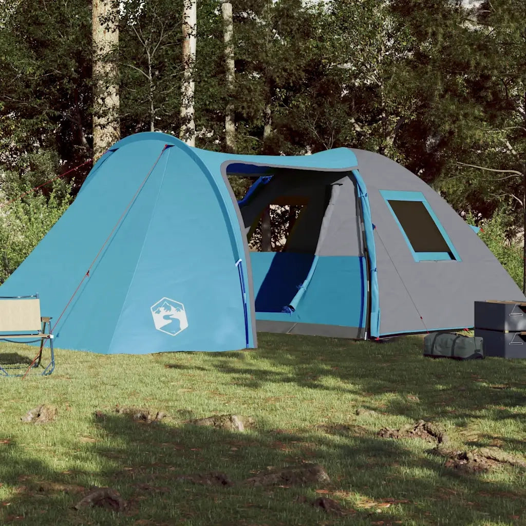 Tenda da Campeggio a Cupola per 4 Persone-Tenda per Escursionismo Blu Impermeabile 804845