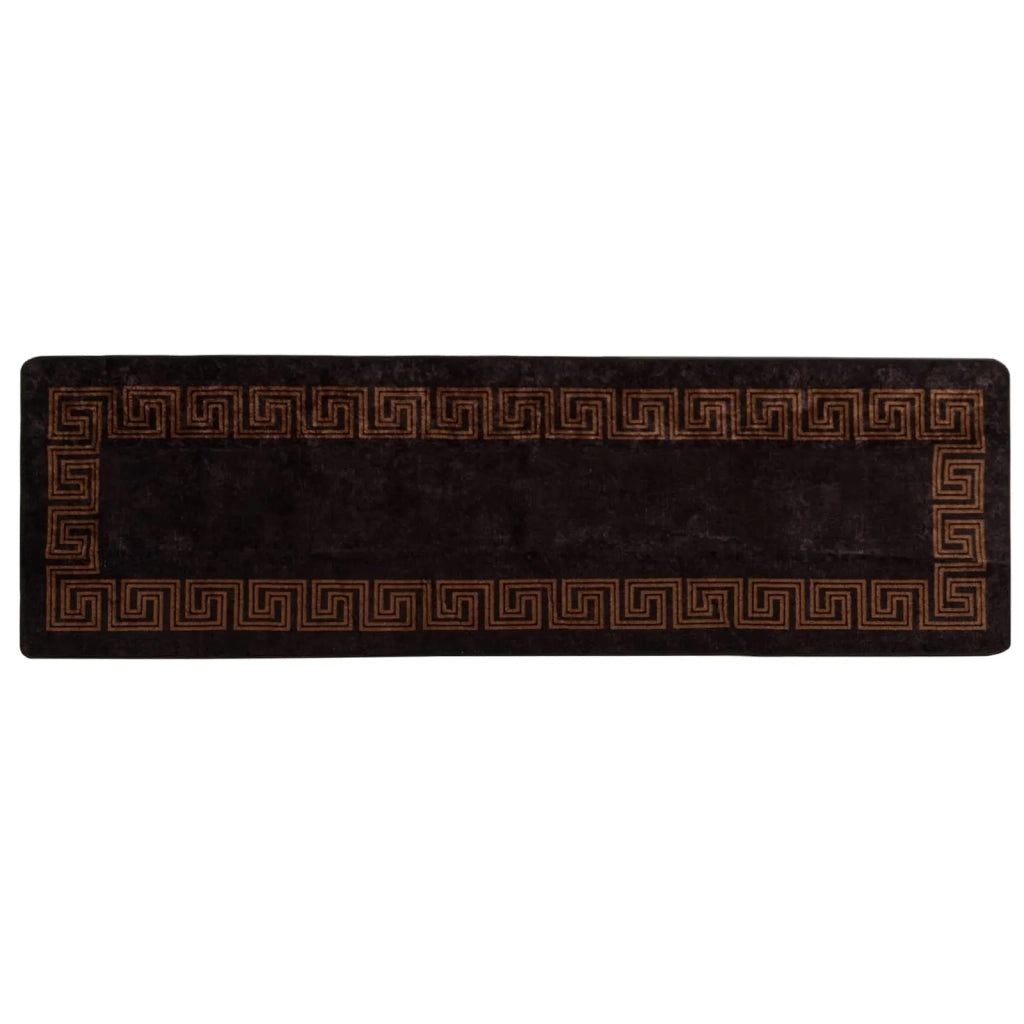 Runner Tappeto MARSA Nero 80 x 250 cm Poliestere e PVC