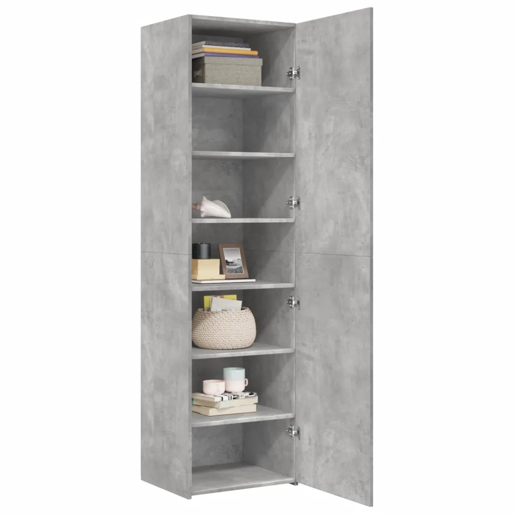 Credenza-Buffet-Armadio da cucina Grigio Cemento 50x42,5x185 cm in Legno Multistrato 616197