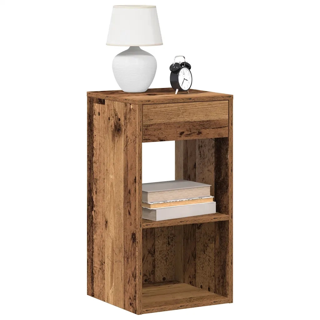 vidaXL Comodini con Cassetto 2 pz Legno Antico 35x34x66,5 cm