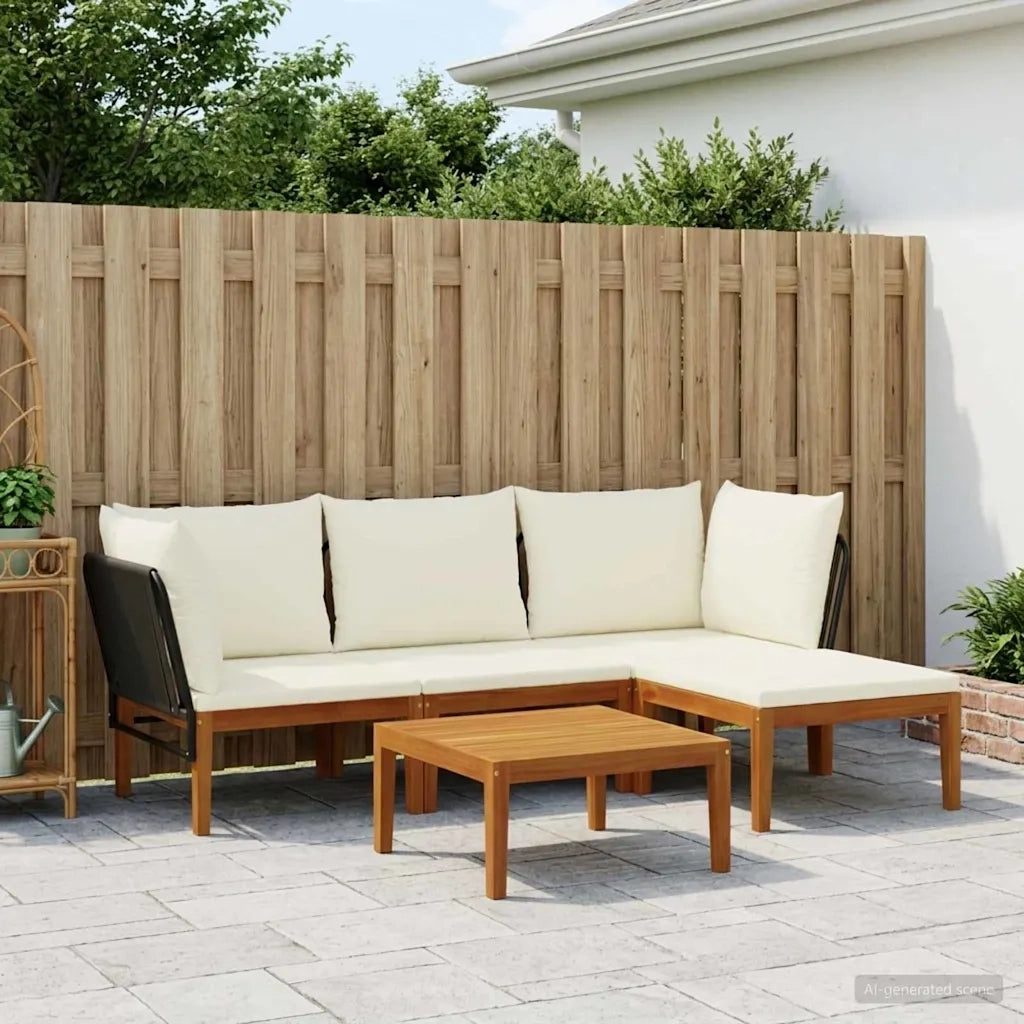 5 pcs Legno massiccio di acacia e corda Naturale 3407707