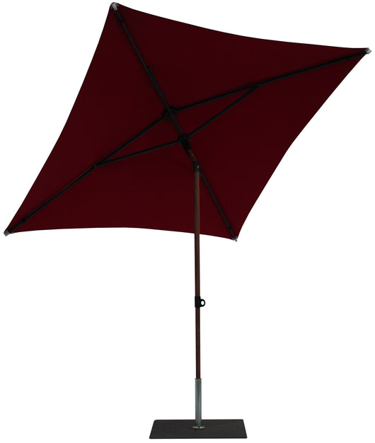 Ombrellone da Giardino 2x2 m Palo Ø38 mm in Alluminio Effetto Legno Tessuto Olefin Trend Wood Bordeaux