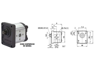 Pompa ad ingranaggi gruppo 2 versione standard albero scanalato pres. max 250bar - 81674
