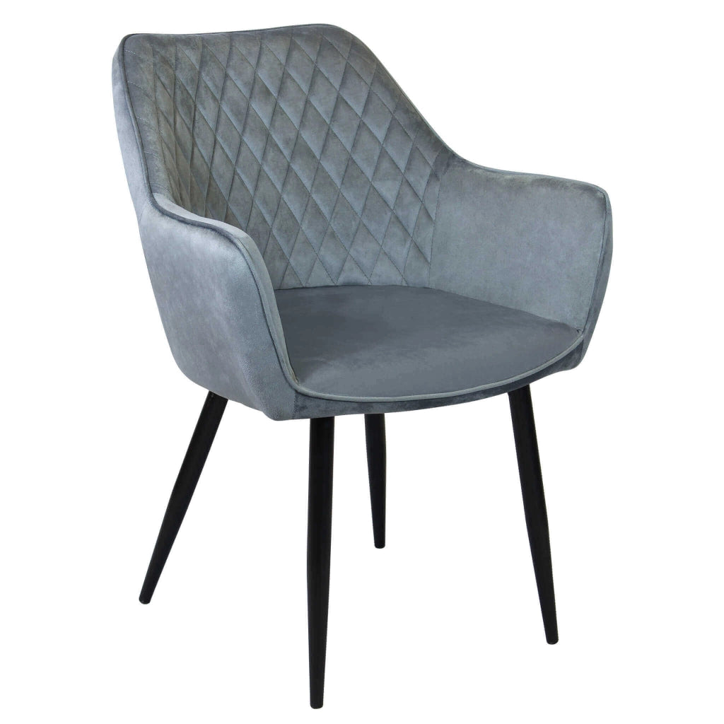 Poltrona per Sala da Pranzo in Velluto Metallo cm 48x62x83 - CALLIOPE