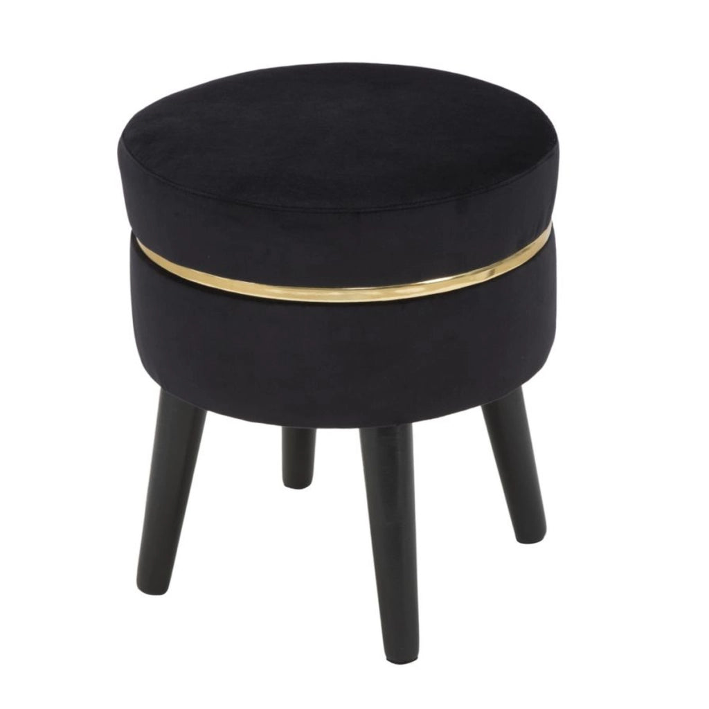 Sgabello Basso VKH460, Nero, Legno, 35x35x40,5 cm