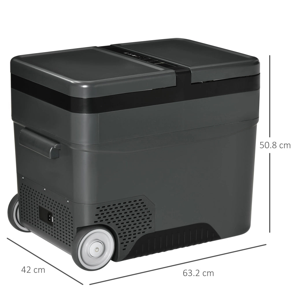 Easycomfort Frigo Portatile Elettrico 45L da 12 Volt con Maniglia e Schermo LCD, 63.2x42x50.8 cm, Grigio