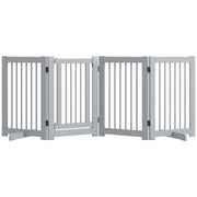 Cancello per Cani ¨C zephmum ¨C Legno di Pino 204x36x75 cm Grigio Chiaro