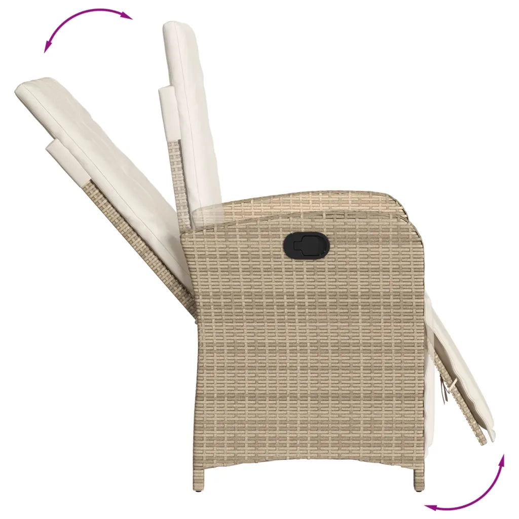 Sedie da Giardino Reclinabili 2 pz con Poggiapiedi Polyrattan 365196