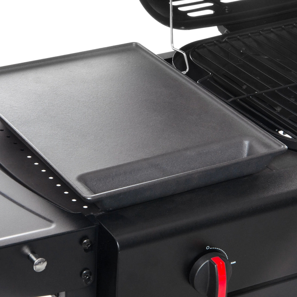 Barbecue a Gas Cheffo a 3 Fuochi Accensione Piezoelettrica 130,5x50,5x93 cm Potenza 8,5 kW in Acciaio Nero
