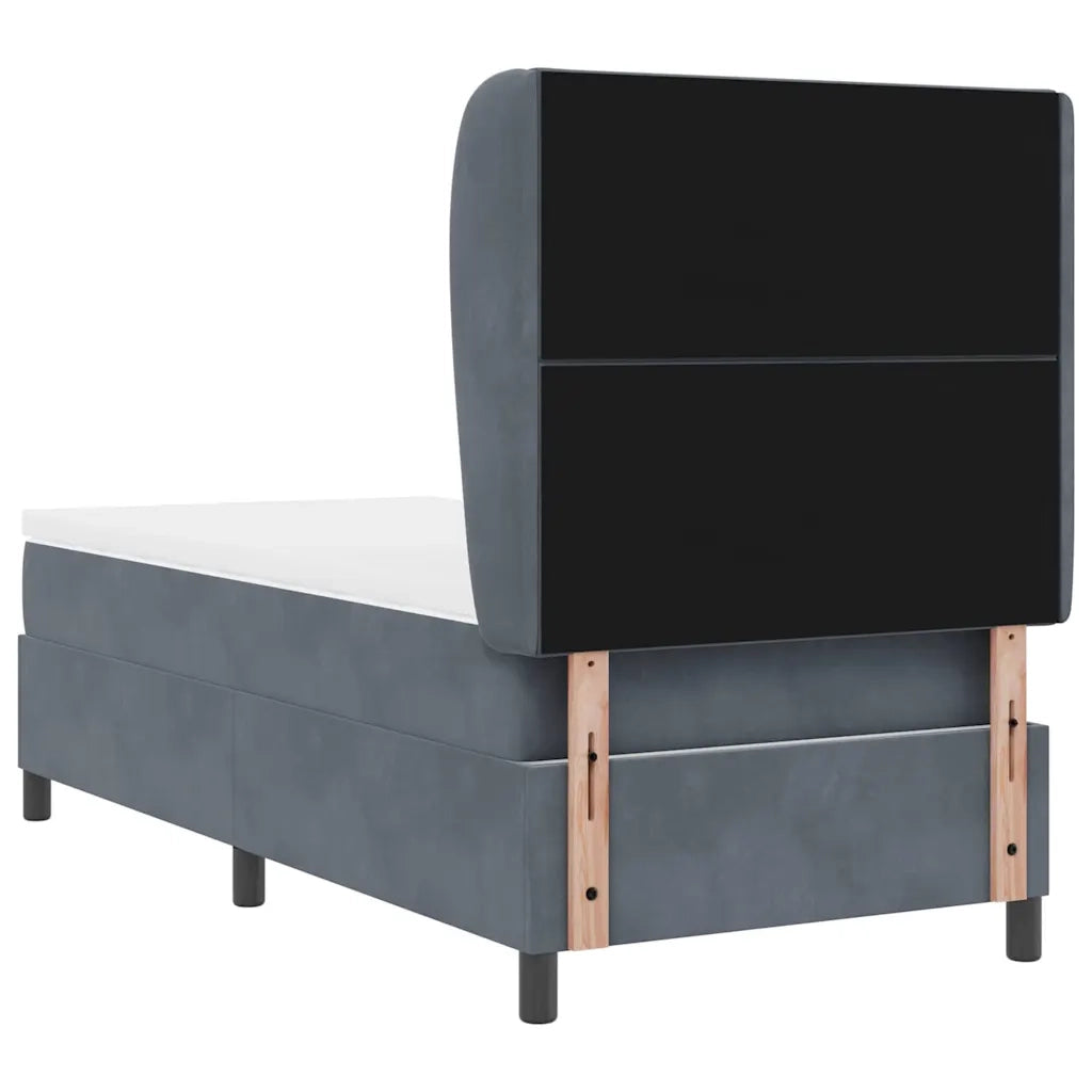 Letto a molle con materasso Grigio scuro 190 x 90 cm Velluto 3340959