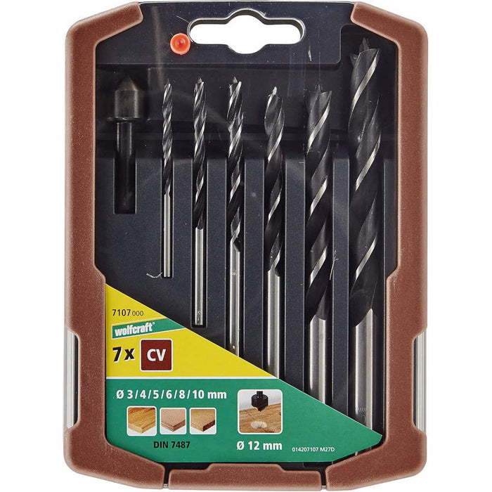 Set 6 Punte per Legno Ø 3–10 mm con Svasatore Wolfcraft