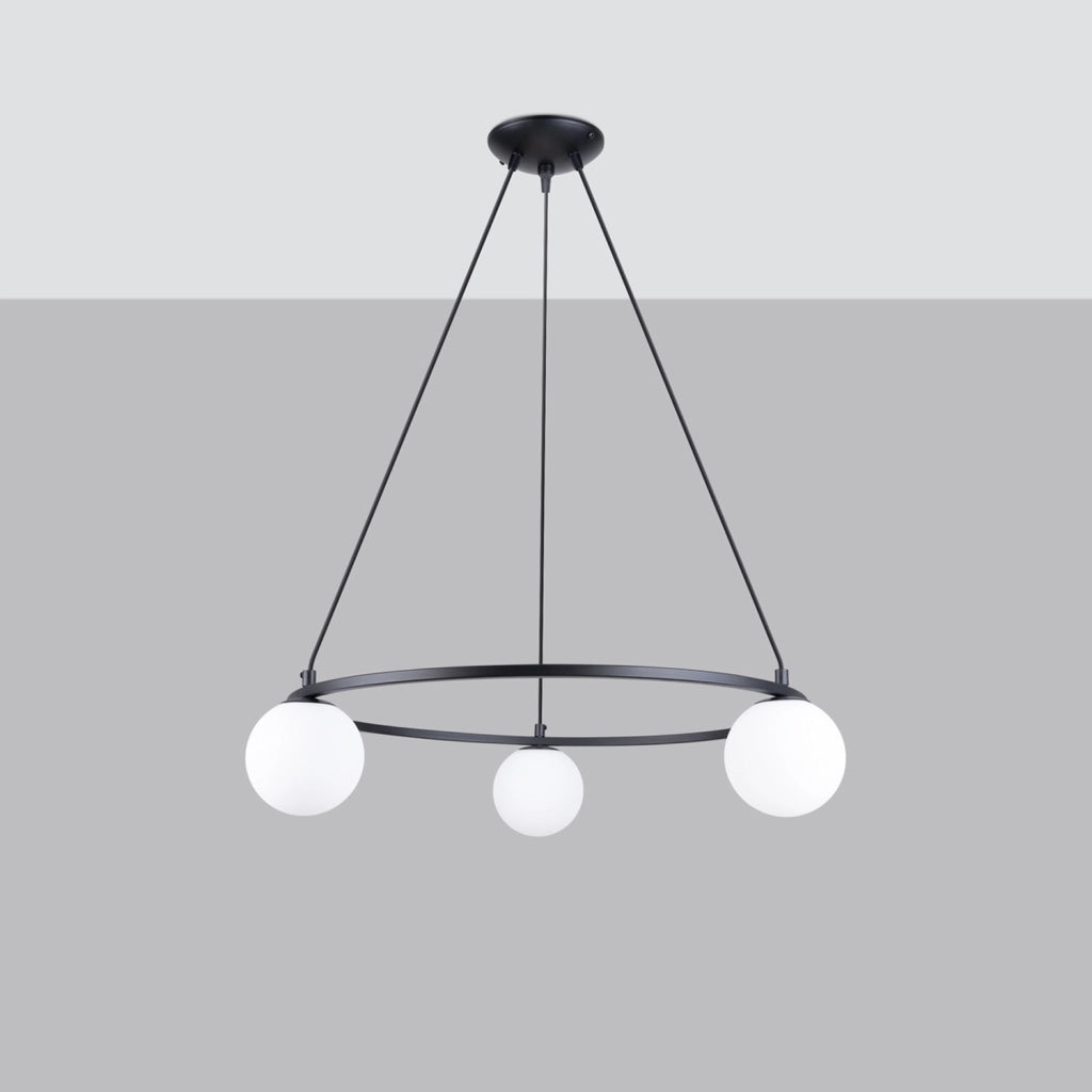 Lampada da soffitto YOLI French Sky in acciaio nero e vetro 3x8W LED G9 IP20