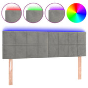 Testiera | Testata a LED Grigio Chiaro 144x5x78/88 cm in Velluto
